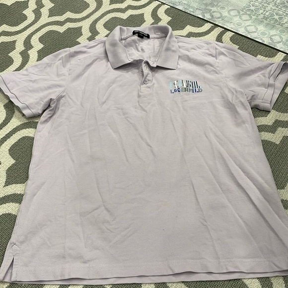 Karl Lagerfeld Men's Pique Polo Shirt XL Slim Fit Light Purple - Picture 1 of 6